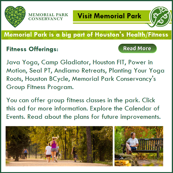Fitness at Memorial Park. The Memorial Park Conservancy info. 