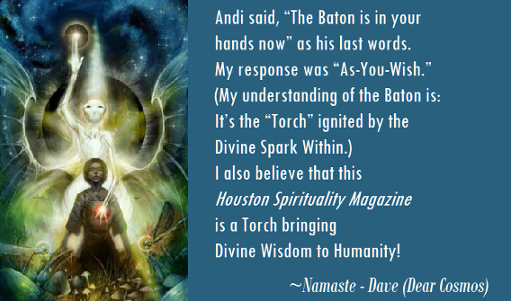 David LE Dear Cosmos lights the torch for Houston Spirituality