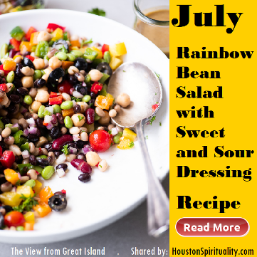 Rainbow Bean Salad with Sweet and Sour Dressing. Healthy Food