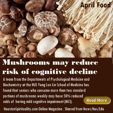 Mushrooms may reduce the risk of cognitive decline
