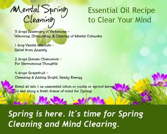 Mental Spring Clearing. Essential Oil Recipe for Meantal Clearing.